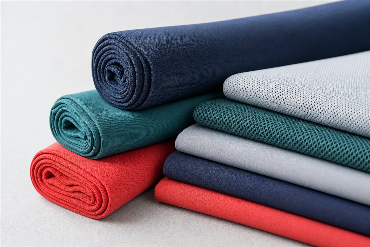 Apparel fabric rolls and performance textile samples